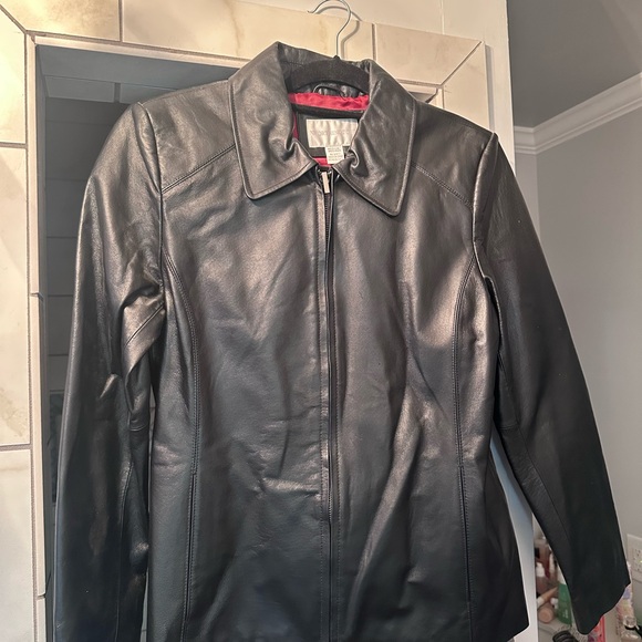 Worthington Black Leather Jacket-Lambskin. Worn 1x - Picture 2 of 11